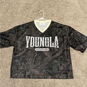 Young La meshed cropped shirt new